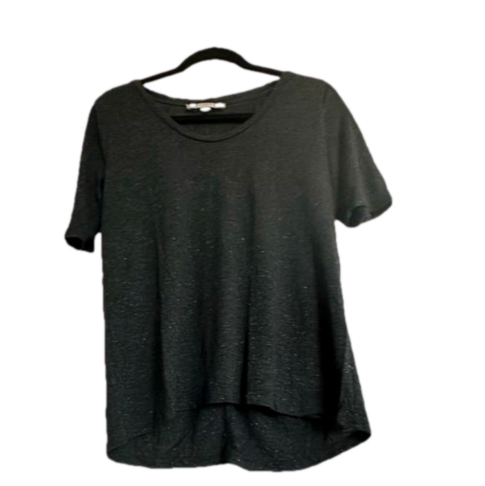 Ann Taylor Grey T Shirt with silver threads | S